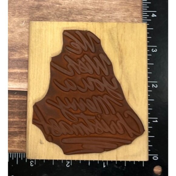 1992 RUBBER STAMPEDE POSH IMPRESSIONS CHRISTMAS WISH Z380H WOOD MOUNTED STAMP - Picture 2 of 4